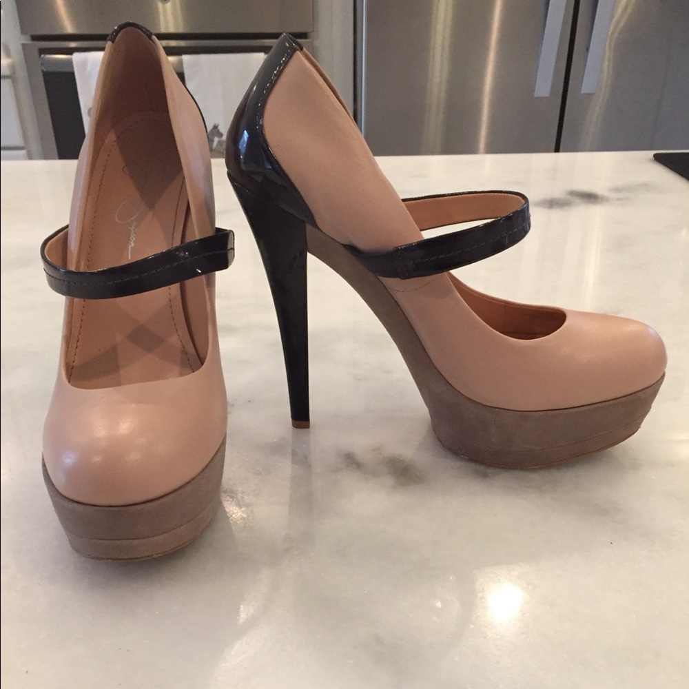 Jessica Simpson Tri Color Mary Jane Pump Sz 9.5